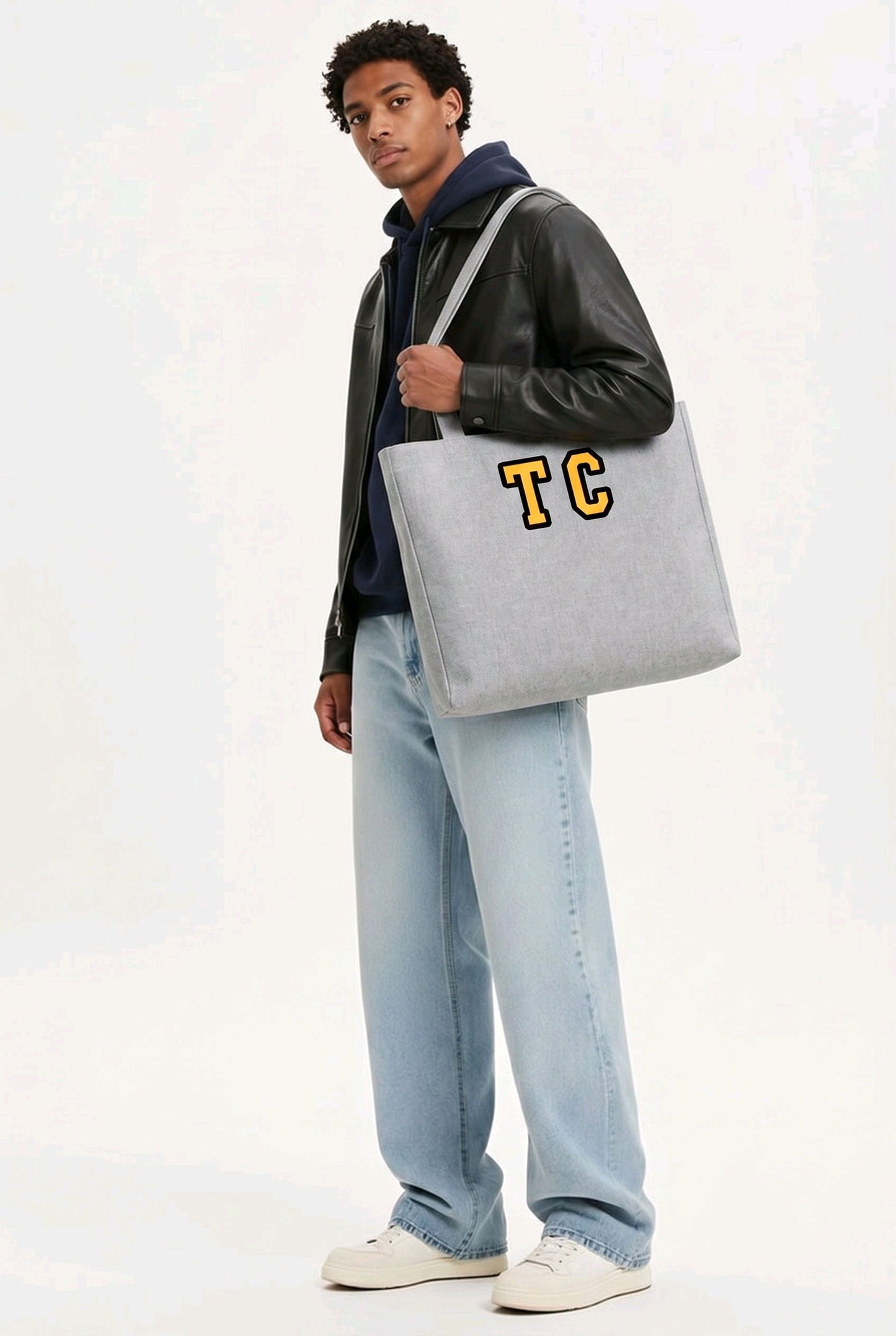 Personalised Large Cotton Canvas Tote Bag - Custom Name, Initials or Year