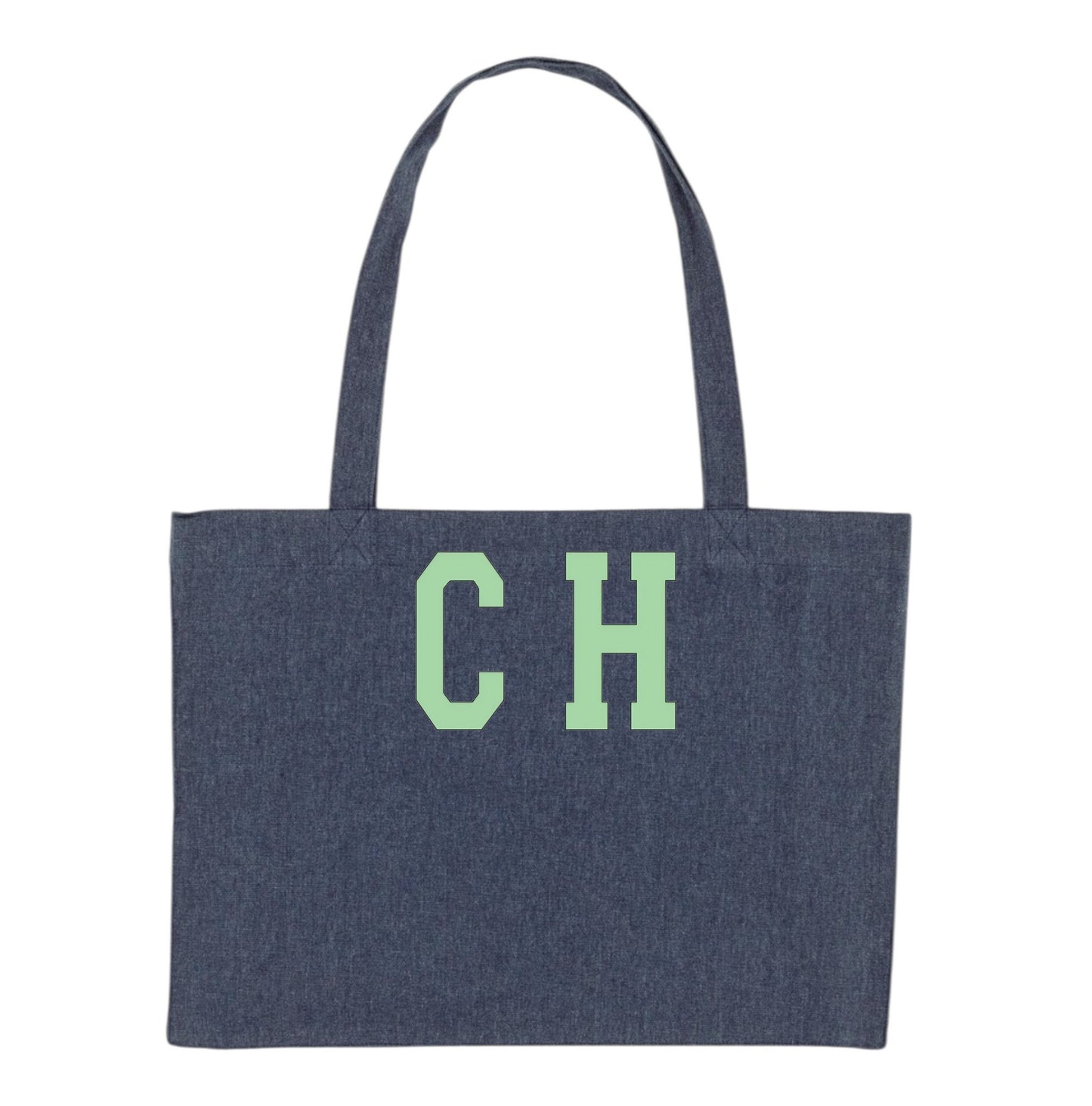 Personalised Large Cotton Canvas Tote Bag - Custom Name, Initials or Year