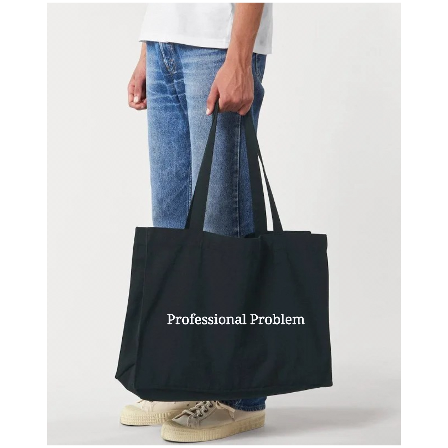 Personalised Large Cotton Canvas Tote Bag - Custom Name, Initials or Year