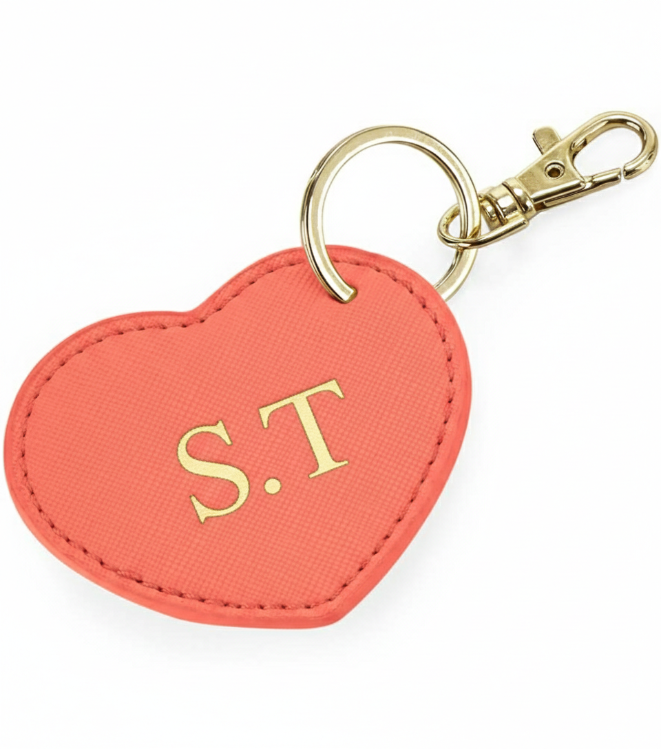 Heart Initial Key Tag