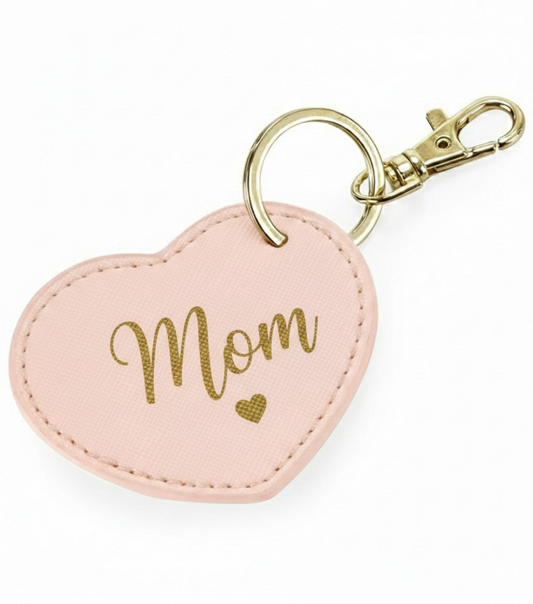 Personalised Heart Key Clip with Initials, Name or Date | Faux Leather Key Clip